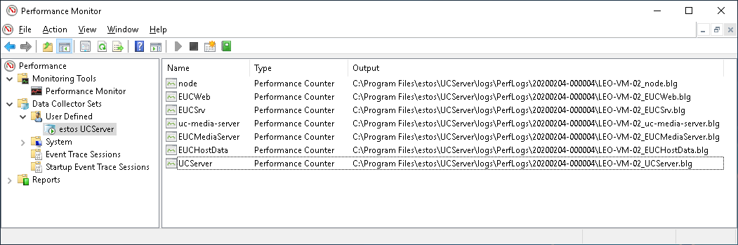 Auswahl der Datensammler - überwachte Komponenten
