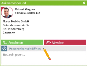 Beispiel einfache Geschäftsprozessintegration mit ProCall Enterprise