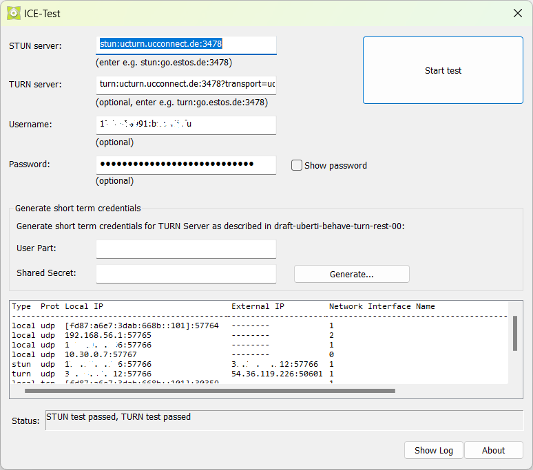 Benutzeroberfläche des ICE-Test Tools